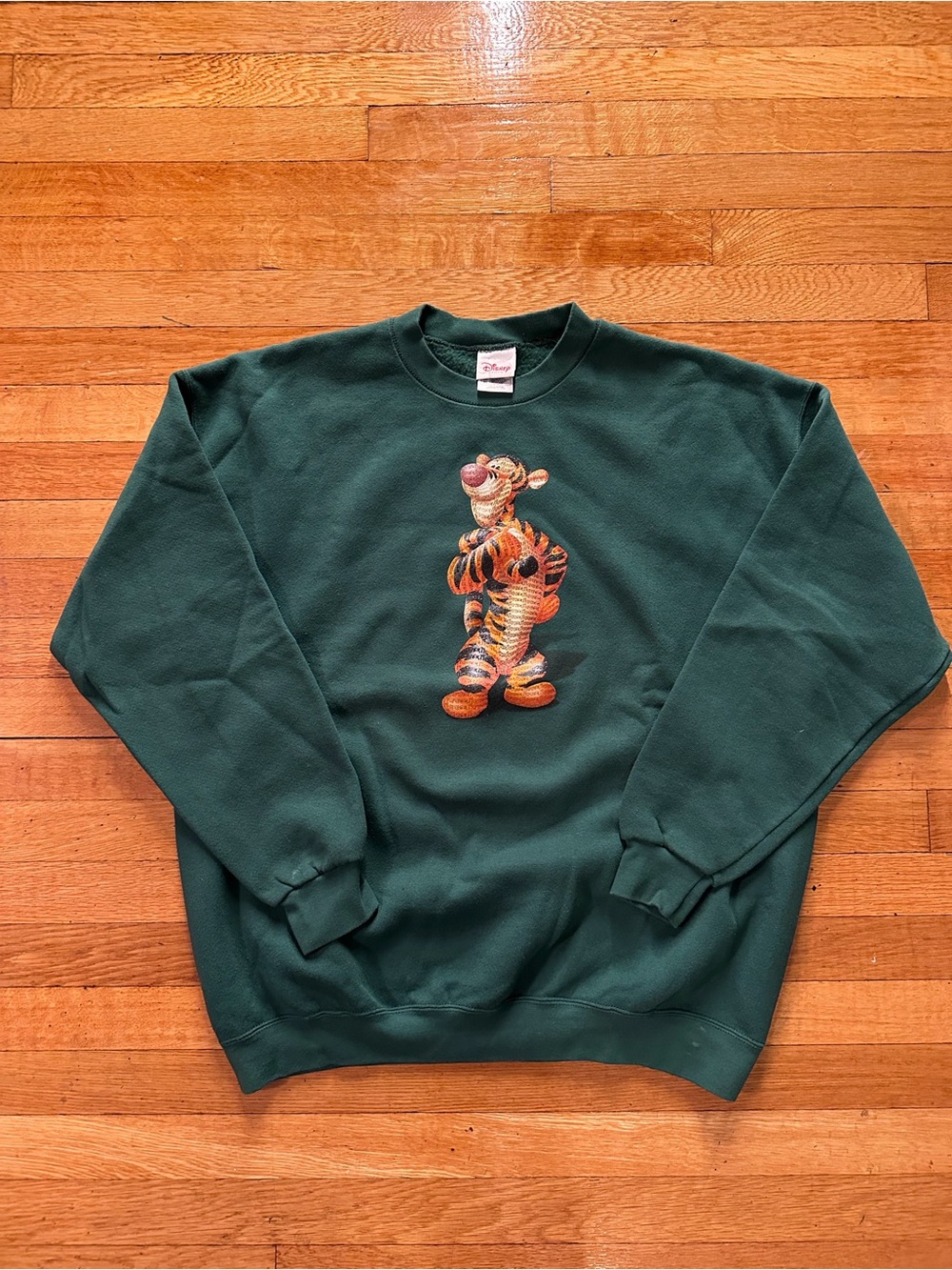 Vintage Disney Store Tigger Graphic Sweatshirt Green Mens XL 90s Winnie The Pooh